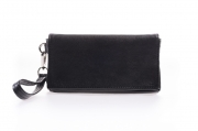Pochette da uomo in vera pelle nera