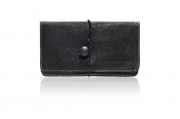 Portatabacco Cenere Small - Linea Vesuvio nero con cuciture grigie