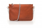 Pochettina arancione in vera pelle a tracolla