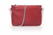 Pochettina rossa in vera pelle a tracolla