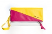 Clutch gialla e fucsia
