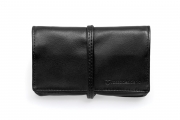 Portatabacco borsello nero in vera pelle