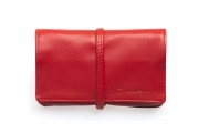 Portatabacco borsello rosso in vera pelle