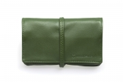 Portatabacco borsello verde in vera pelle
