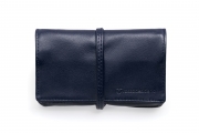 Portatabacco borsello blu notte in vera pelle
