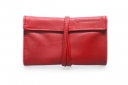 Portatabacco rosso in vera pelle