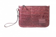 Pochettina bordeaux in vera pelle con laccio