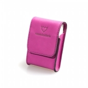 Portasigarette fucsia in vera pelle