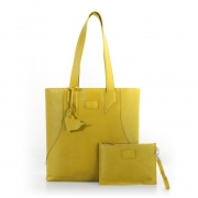 Brava Gialla, borsa shopper di vera pelle