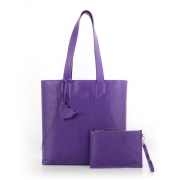 Brava Viola, borsa shopper di vera pelle