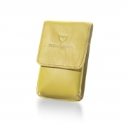 Portasigarette slim giallo in vera pelle
