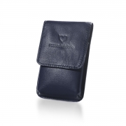 Portasigarette slim blu notte in vera pelle