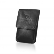 Portasigarette slim nero in vera pelle
