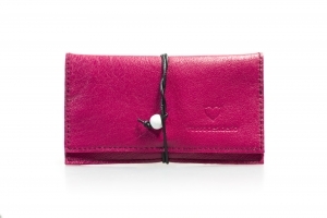 Real leather fuxia tobacco pouch